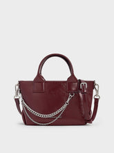 Charles & Ke*th -  Atwood Crinkle-Effect Chain-Embellished Tote Bag - Burgundy